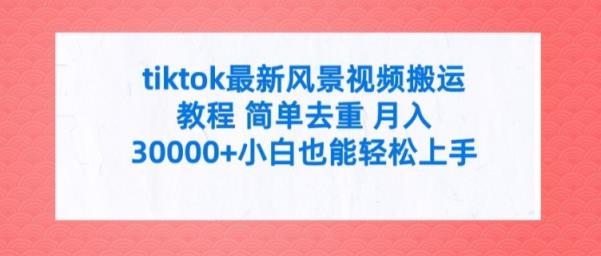 tiktok全新景色视频搬运实例教程 简易去重复 月入3W 新手也可以快速上手【揭密】-天天有课网