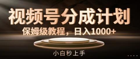 微信视频号分为方案家庭保姆级实例教程，日入1K，新手秒入门【揭密】-天天有课网