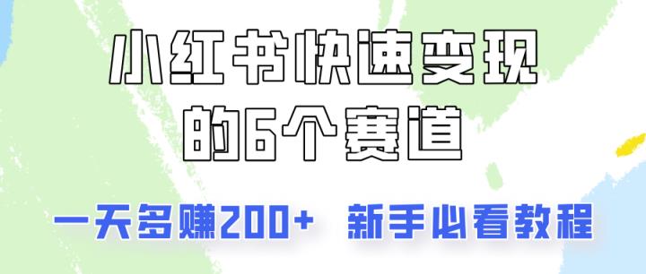 小红书的收益最大化的6个跑道，一天挣到200，每个人必读实例教程！-天天有课网