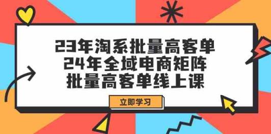 23年淘宝大批量高客单 24年示范区电子商务引流矩阵，大批量高客单线上课-天天有课网