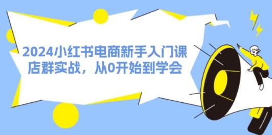 2024小红书电商新手入门课，店群实战，从0开始到学会-天天有课网