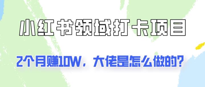 通过小红书领域打卡项目2个月赚10W，大佬是怎么做的？-天天有课网
