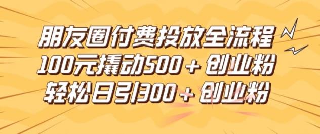微信朋友圈高效率付钱推广全过程，100元撬起500 自主创业粉，日引流方法300加精确自主创业粉【揭密】-天天有课网