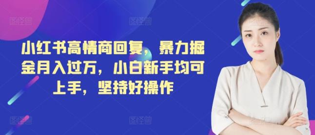 小红书的高情商回复，暴力行为掘金队月入了万，新手初学者都可入门，坚持不懈好操作-天天有课网