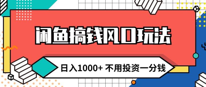 闲鱼搞钱风口玩法 日入1000+ 不用投资一分钱 新手小白轻松上手-天天有课网