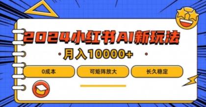 2024年小红书的最新投资项目，AI瀚海跑道，可引流矩阵，0成本费，新手都可以轻松月入1w【揭密】-天天有课网