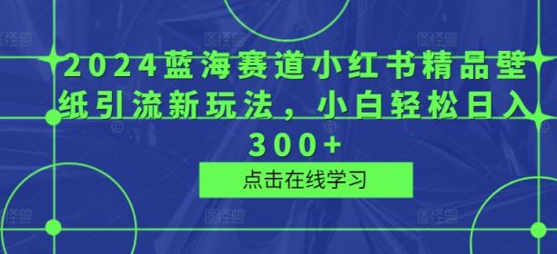 2024瀚海跑道小红书的精品壁纸引流方法新模式，新手轻轻松松日入300-天天有课网