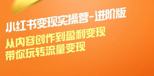 小红书变现实操营-进阶版：从内容创作到盈利变现，带你玩转流量变现-天天有课网