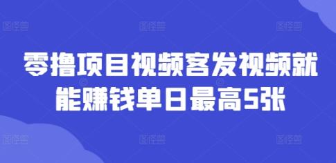 零撸新项目短视频客上传视频也能赚钱单日最大5张-天天有课网