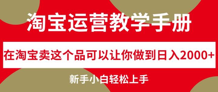 淘宝运营教学手册，在淘宝卖这个品可以让你做到日入2000+，新手小白轻…-天天有课网