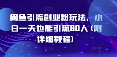 闲鱼引流自主创业粉游戏玩法，新手一天也可以引流方法80人(附具体实例教程)-天天有课网