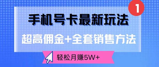 手机号卡最新玩法，超高佣金+全套销售方法，轻松月赚5W+-天天有课网