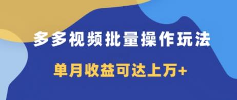 多多的短视频带货新项目批量处理游戏玩法，仅拷贝运送就可以，单月盈利可以达到过万-天天有课网