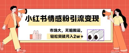 小红书情感、婚恋粉引流变现，不用拍视频小白无脑搬运 轻松月入2w+-天天有课网