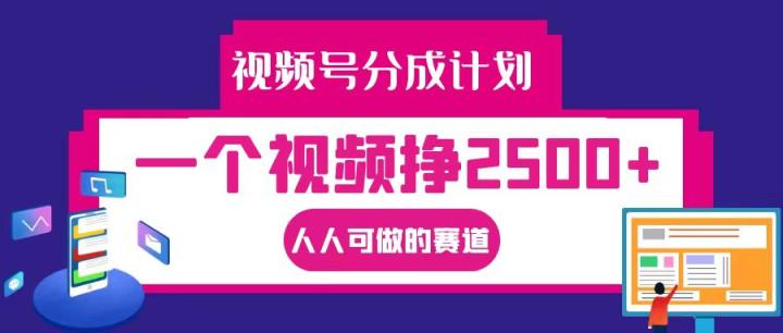 视频号分成一个视频挣2500+，全程实操AI制作视频教程无脑操作-天天有课网