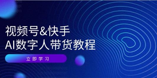 视频号快手AI数字人带货教程：认知、技术、运营、拓展与资源变现-天天有课网