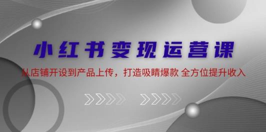 小红书变现运营课：从店铺开设到产品上传，打造吸睛爆款 全方位提升收入-天天有课网