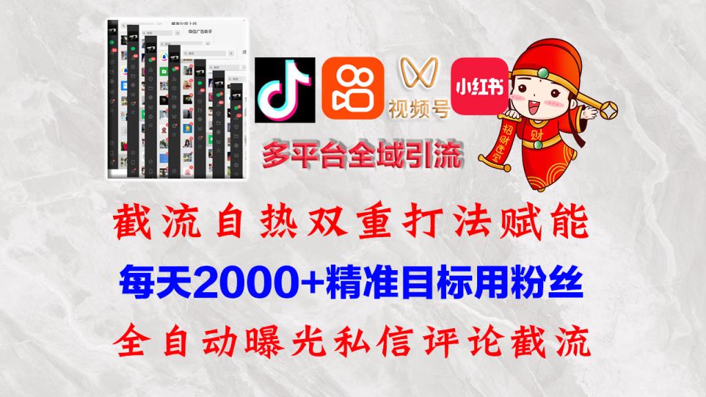 快手，抖音，小红书，视频号多平台全自动引流获客系统 精准全域引流，…-天天有课网