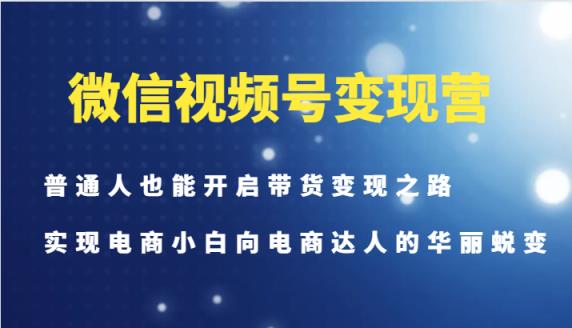 微信视频号变现营-普通人也能开启带货变现之路，实现电商小白向电商达人的华丽蜕变-天天有课网