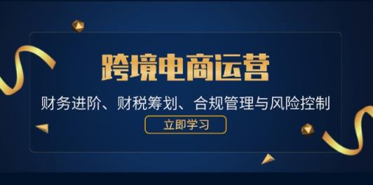 跨境电商运营：财务进阶、财税筹划、合规管理与风险控制-天天有课网