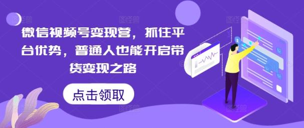 微信视频号变现营，抓住平台优势，普通人也能开启带货变现之路-天天有课网