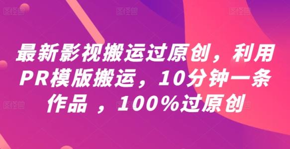 最新影视搬运过原创，利用PR模版搬运，10分钟一条作品 ，100%过原创【教程+PR模板】-天天有课网