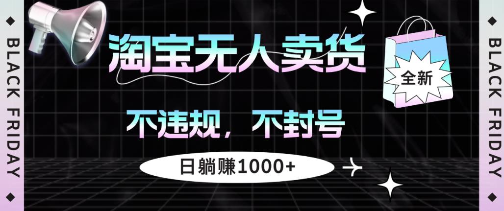 淘宝无人卖货4，不违规不封号，简单无脑，日躺赚1000+-天天有课网