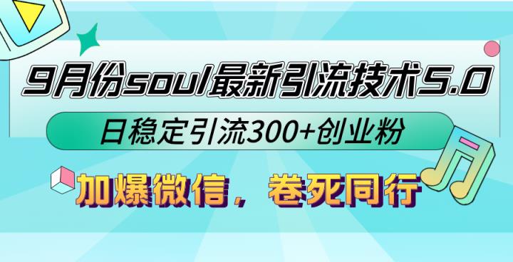9月份soul最新引流技术5.0，日稳定引流300+创业粉，加爆微信，卷死同行-天天有课网