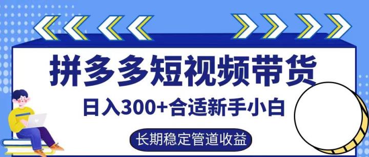 拼多多短视频带货日入300+，实操账户展示看就能学会-天天有课网