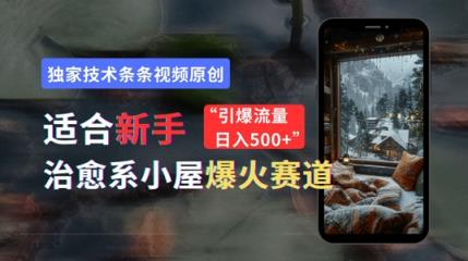 适合新手的治愈系小屋爆火赛道，小白快速上手，独家技术条条视频原创，引爆流量-天天有课网