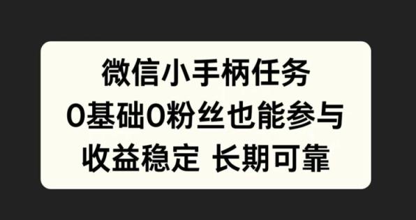 微信小手柄任务，0基础也能参与，收益稳定-天天有课网