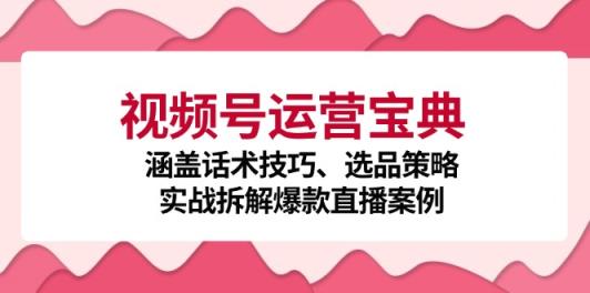 视频号运营宝典：涵盖话术技巧、选品策略、实战拆解爆款直播案例-天天有课网