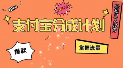 支付宝分成计划，掌握流量，条条爆款，轻松月入过w-天天有课网