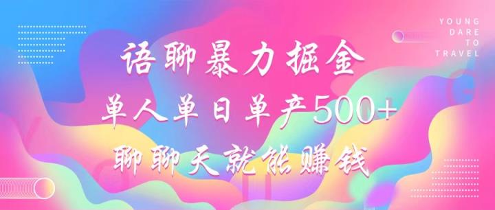 语聊暴力掘金，聊聊天就能赚钱，小白也能无脑做，单人单日单产500+-天天有课网
