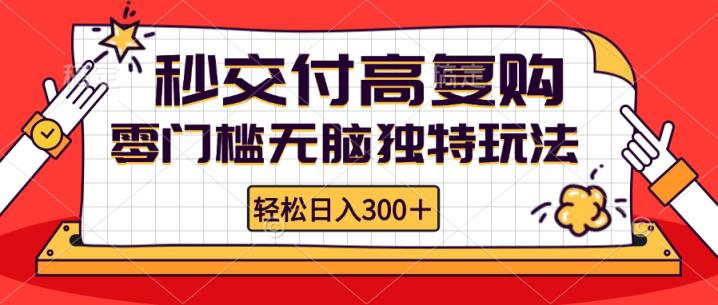零门槛无脑独特玩法 轻松日入300+秒交付高复购   矩阵无上限-天天有课网