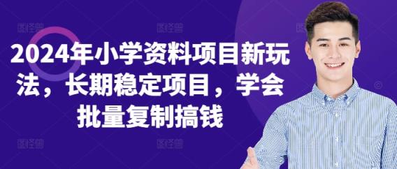 2024年小学资料新项目新模式，持续稳定新项目，懂得快速复制弄钱-天天有课网