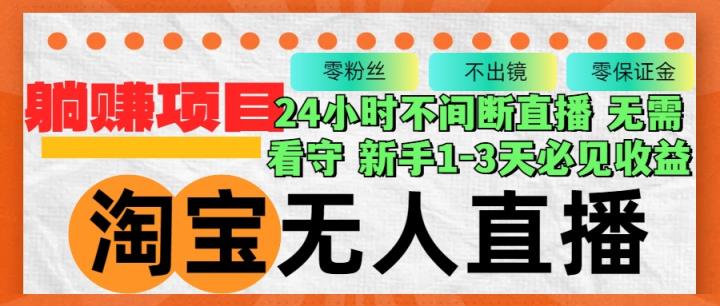 淘宝网无人直播3.0，不违规防封号，轻轻松松月入3W ，持续稳定-天天有课网