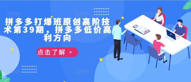 拼多多平台打穿班原创设计高级技术性第39期，拼多多平台廉价暴利方位-天天有课网