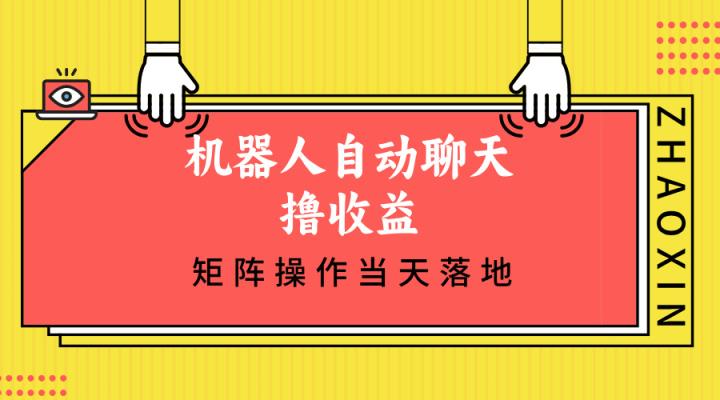 机器人自动闲聊撸盈利，单机版日入500 引流矩阵实际操作当日落地式-天天有课网