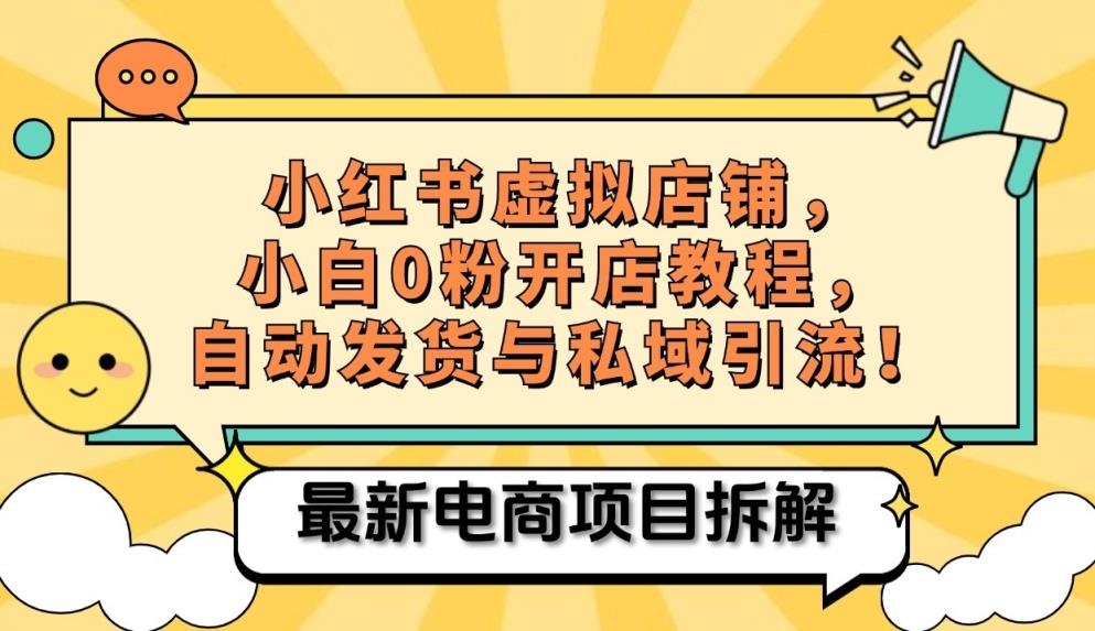 小红书电商，小白虚拟类目店铺教程，被动收益+私域引流-天天有课网