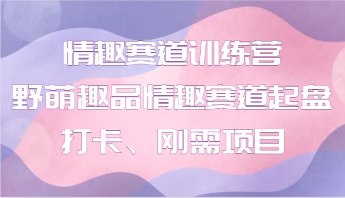 情趣赛道训练营 野萌趣品情趣赛道起盘打卡、刚需项目-天天有课网